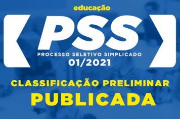 Classificação Preliminar PSS 01/2021 Educação