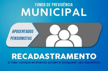 Recadastramento obrigatório da previdência municipal