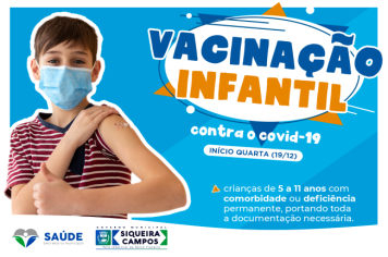 Vacinação contra a COVID-19 em crianças começa nesta quarta.