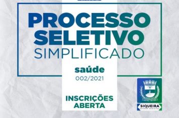 Inscrições Abertas PSS Saúde 02/2021