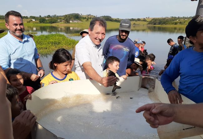 Mais de 150 mil peixes são soltos no Balneário da Alemoa