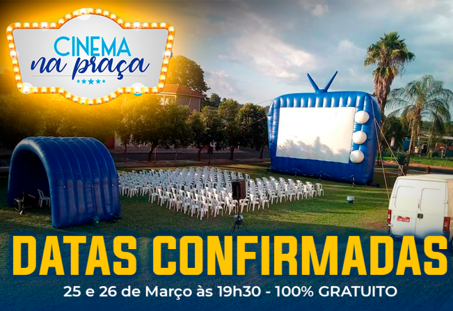 Sessões do Cinema na Praça serão exibidas neste final de semana em Siqueira Campos